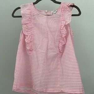 J. Crew Striped Ruffle Tank Top